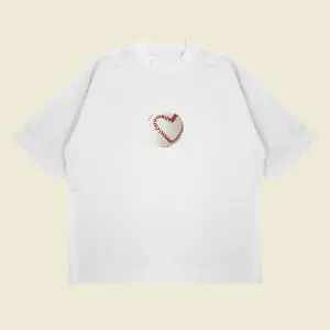 Baseball Tee Baskılı Oversize Unisex Pamuklu Nefes Alan Kalın Kumaşlı