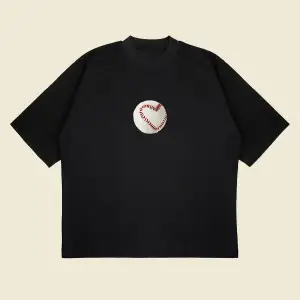 Baseball Tee Baskılı Oversize Unisex Pamuklu Nefes Alan Kalın Kumaşlı