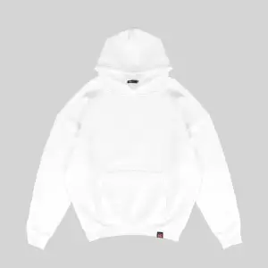 Basic Beyaz Oversize Unisex Kapuşonlu