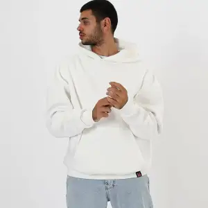 Basic Beyaz Oversize Unisex Kapuşonlu