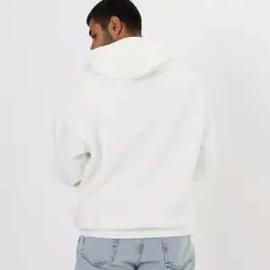 Basic Beyaz Oversize Unisex Kapuşonlu