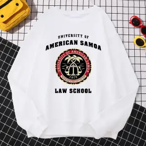 Basit moda bayan kazaklar amerikan Samoa üniversitesi hukuk okul baskı Hoody yumuşak polar ka