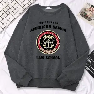 Basit moda bayan kazaklar amerikan Samoa üniversitesi hukuk okul baskı Hoody yumuşak polar ka