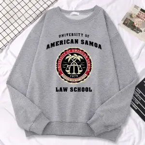 Basit moda bayan kazaklar amerikan Samoa üniversitesi hukuk okul baskı Hoody yumuşak polar ka
