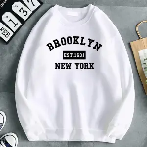 Basit Moda Kadın Kazak Brooklyn Est. 1631 New York Mektup Baskı Kapşonlu Sıcak Rahat Kazaklar