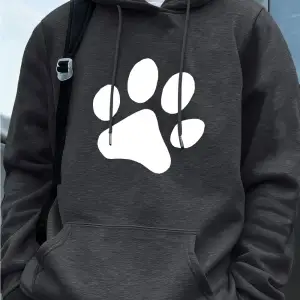 Basit Taban Desen Baskılı Erkek Sweatshirtleri Kışlık Bol Kapüşonlu Üstler Spor Cepli Polar S