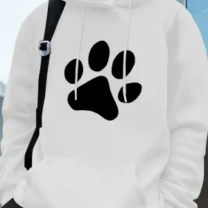 Basit Taban Desen Baskılı Erkek Sweatshirtleri Kışlık Bol Kapüşonlu Üstler Spor Cepli Polar S