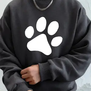 Basit Taban Desenli Baskılı Erkek Sweatshirt Kışlık Bol Kapüşonlu Spor Bisiklet Yaka Polar Sı