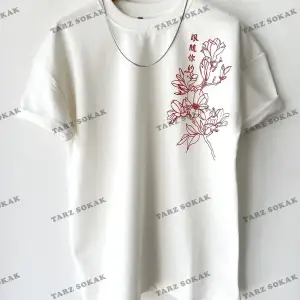 Baskılı Oversize Unisex Bisiklet Yaka