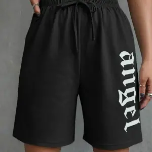 Bay Baskılı Kısa Kadın Şort Siyah Şort