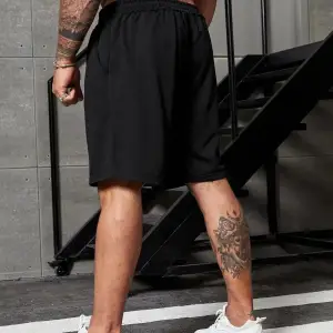 Bay Brooklyn Penye Şort - Siyah Baskılı