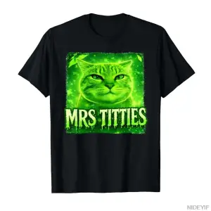 Bayan Titties Komik Kedi Meme Grafik Kedi Severler T-shirt Erkekler Kadınlar Için % 100% Pamu