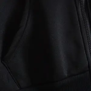 Bear And Heart Print Zip Up Lined Drawstring Hoodie Siyah