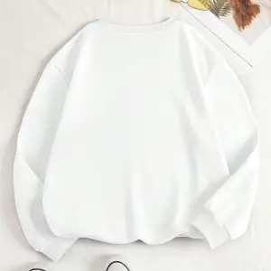 Bear & Letter Graphic Lined Sweatshirt Beyaz