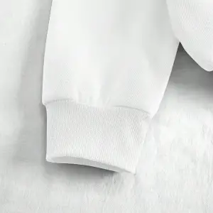 Bear & Letter Graphic Lined Sweatshirt Beyaz