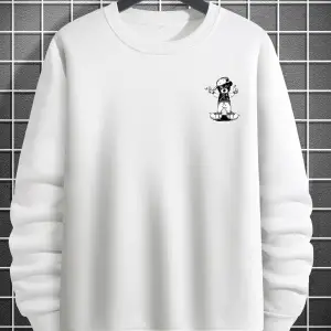 BEAR Oversize Bisiklet Yaka Pamuklu Sweatshirt Beyaz