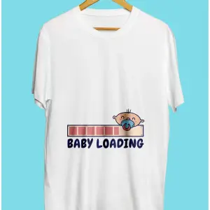 Bebek Yükleniyor Hamile Tasarım Unisex Tişört