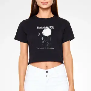 Behemoth Siyah Crop Top Tişört
