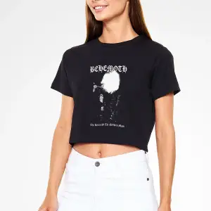 Behemoth Siyah Crop Top Tişört