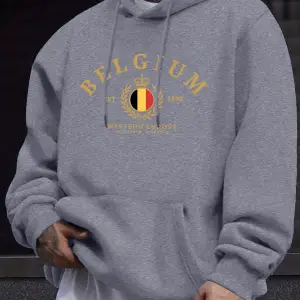 Belçika Batı Avrupa Est 1830 Baskılar Man Street Tops Sonbahar Günlük Kapüşonlu Üst Spor Bol