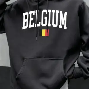 Belçika Mektubu Ve Bayrak Baskılı Erkek Kapüşonlu Üstleri Hip Hop Unisex Kapüşonlu Sonbahar P