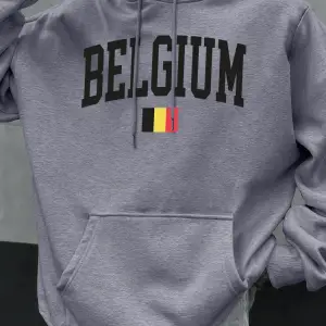 Belçika Mektubu Ve Bayrak Baskılı Erkek Kapüşonlu Üstleri Hip Hop Unisex Kapüşonlu Sonbahar P