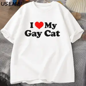 Ben benim  kedi t-shirt adam kısa kollu TeeCasual LGBTS gurur Tshirt boy pamu 3025