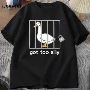 Ben bıçaklamak için istikrar yeteneği var T-Shirt erkek kadın moda ördek Meme grafik T-Shirt 2807