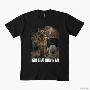 Ben İçimde O Köpeği Var Komik Alman Çoban Köpeği Bira İçen Meme Tişörtü Erkekler Kadınlar İçi