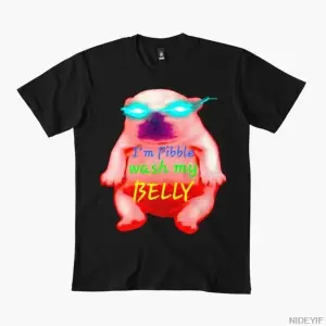 Ben Pibbleyim Göbeğimi Yıkayın Komik Köpek Meme Tişörtü Erkekler Kadınlar İçin %100 Pamuklu