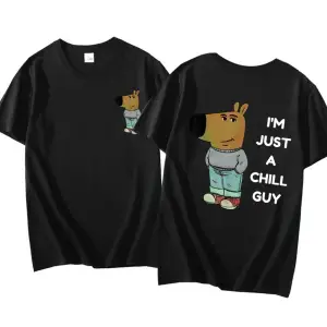 Ben sadece bir Chill Guy T Shirt rahat moda Harajuku grafik T Shirt kadın erkek pamuklu kısa 3090