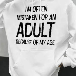 Beni Yaş Göre Tanımlamayın Komik Tasarım Erkekler İçin Kapüşonlu Üst Sonbahar Tüm Kombinlere