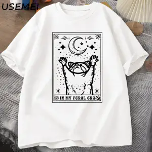 Benim Feral dönemi rakun T Shirt mistik ratshirt Tshirt Tarot kart baskı T-shirt yaz pamuk kı 2881