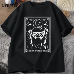Benim Feral dönemi rakun T Shirt mistik ratshirt Tshirt Tarot kart baskı T-shirt yaz pamuk kı 2881