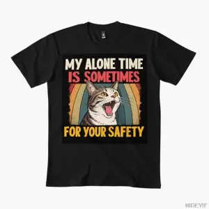 Benim yalnızlık zamanım bazı zamanlar sizin güvenliğiniz içindir Erkek Kadın Tişörtleri %100