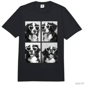 Bernese with Hearts Güneş Gözlüğü Komik sevgililer Günü Köpekler Erkekler Kadınlar için T-shi