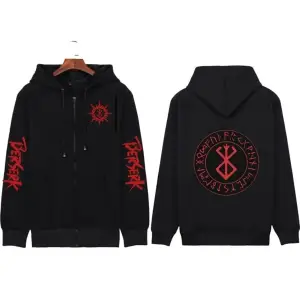 Berserk Anime Fermuarlı Hoodie Model 100 12283