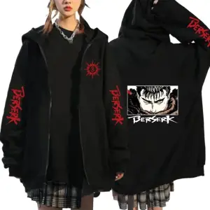 Berserk Anime Fermuarlı Hoodie Model 101 12284