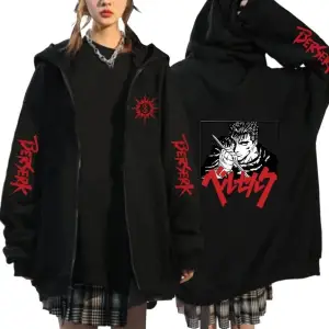 Berserk Anime Fermuarlı Hoodie Model 104 12287