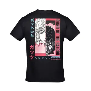 Berserk Band Of The Falcon Ikigaisekai Ön Arka Baskılı Unisex Siyah