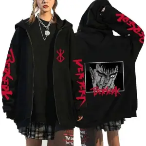 Berserk Fermuarlı Kapşonlu Hoodie Model436 12804