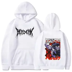 Berserk Manga Kapüşonlu Hoodie Mod454 14586 Beyaz