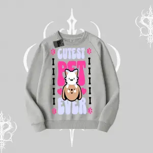 Best Pet Ever Baskılı Biskilet Sweatshirt