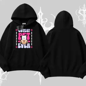 Best Pet Ever Baskılı Kapşonlu Sweatshirt