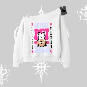 Best Pet Ever Baskılı Kayık Yaka Sweatshirt