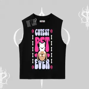 Best Pet Ever Baskılı Kolsuz Tshirt