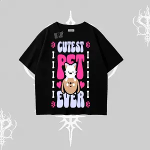 Best Pet Ever Baskılı Oversize Tshirt
