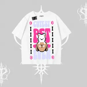 Best Pet Ever Baskılı Oversize Tshirt