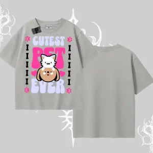 Best Pet Ever Baskılı Oversize Tshirt