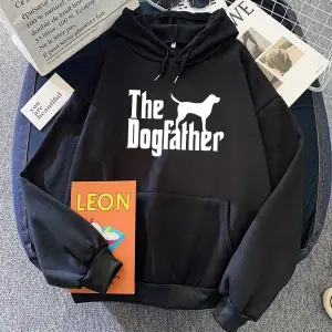 Beyaz Adriftler Dogfather Karikatür Roupas Femininas Moletom Uzun Kol